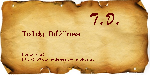 Toldy Dénes névjegykártya