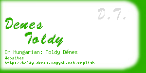 denes toldy business card