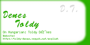 denes toldy business card